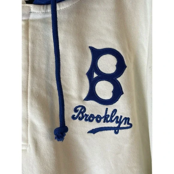 Men's 3XL NWT Los Angeles Dodgers '47 Heritage Shortstop Jersey Four-Snap Hoodie - Picture 3 of 8